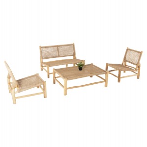 ΣΑΛΟΝΙ ΕΞΩΤ. ΧΩΡΟΥ 4ΤΜΧ LONDER ΜΑΣΙΦ TEAK-ΣΥΝΘ.RATTAN-ΦΥΣΙΚΟ