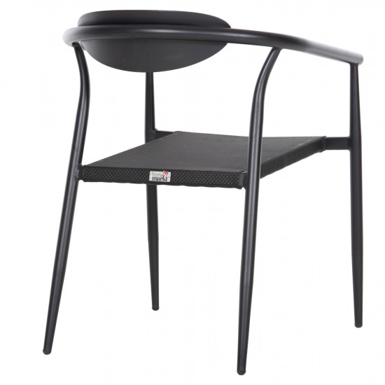 ΠΟΛΥΘΡΟΝΑ SERLY ΑΛΟΥΜΙΝΙΟ ΜΑΥΡΟ-TEXTILENE ΜΑΥΡΟ 56x61x74,5Yεκ