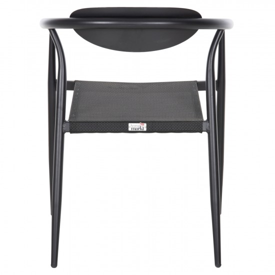 ΠΟΛΥΘΡΟΝΑ SERLY ΑΛΟΥΜΙΝΙΟ ΜΑΥΡΟ-TEXTILENE ΜΑΥΡΟ 56x61x74,5Yεκ