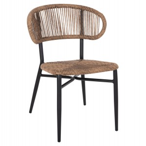 ΚΑΡΕΚΛΑ ΕΞ.ΧΩΡΟΥ EULO ΑΛΟΥΜΙΝΙΟ ΣΕ ΜΑΥΡΟ -ΣΥΝΘΕΤΙΚΟ RATTAN 49x60x78Υεκ.