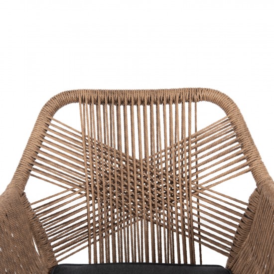 ΠΟΛΥΘΡΟΝΑ TOPIN ΑΛΟΥΜΙΝΙΟ ΑΝΘΡΑΚΙ-P.E. RATTAN ΜΠΕΖ-ΜΑΞΙΛΑΡΙ ΑΝΘΡΑΚΙ 57x65x84Υ εκ.