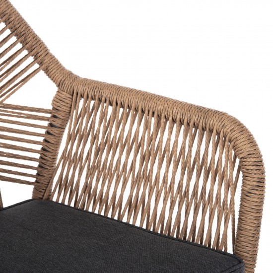 ΠΟΛΥΘΡΟΝΑ TOPIN ΑΛΟΥΜΙΝΙΟ ΑΝΘΡΑΚΙ-P.E. RATTAN ΜΠΕΖ-ΜΑΞΙΛΑΡΙ ΑΝΘΡΑΚΙ 57x65x84Υ εκ.