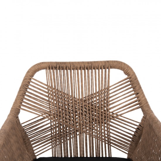 ΠΟΛΥΘΡΟΝΑ TOPIN ΑΛΟΥΜΙΝΙΟ ΜΑΥΡΟ-P.E. RATTAN ΜΠΕΖ-ΜΑΞΙΛΑΡΙ ΜΑΥΡΟ 57x65x84Υ εκ