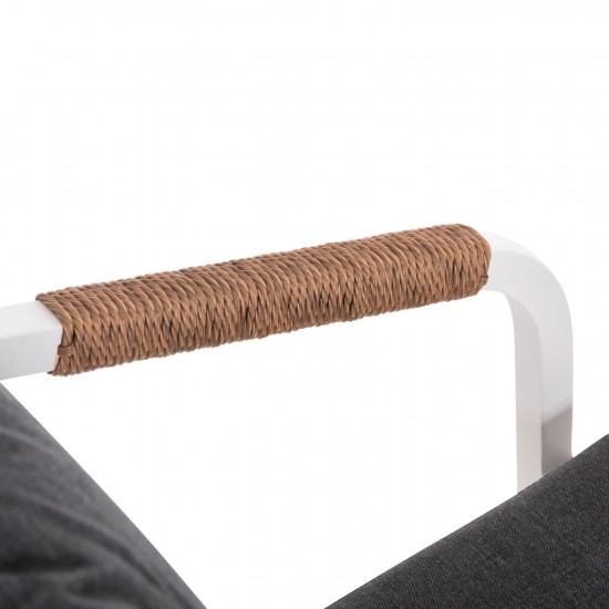 ΠΟΛΥΘΡΟΝΑ MAERLY ΛΕΥΚΟ ΑΛΟΥΜΙΝΙΟ-ΑΝΟΙΧΤΟ ΚΑΦΕ P.E.RATTAN-ΜΑΞΙΛΑΡΙΑ 57x61x75Υ εκ.