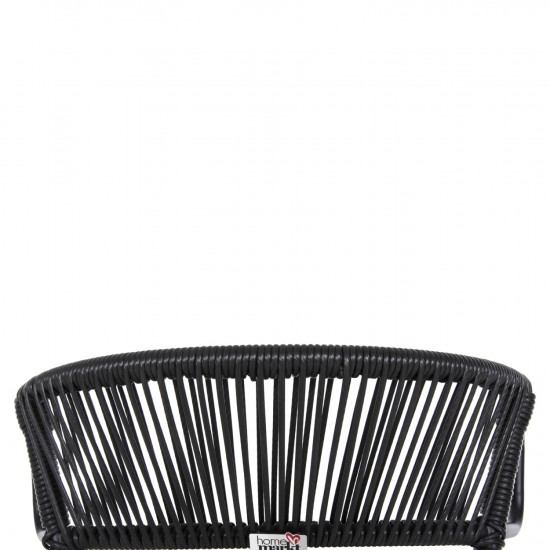 ΚΑΡΕΚΛΑ SUKI ΜΕΤΑΛΛO KAI ΣΥΝΘΕΤΙΚΟ RATTAN ΣΕ ΜΑΥΡΟ 54x62x80Υεκ