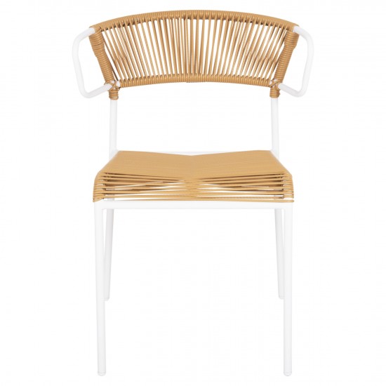 ΚΑΡΕΚΛΑ SUKI ΜΕΤΑΛΛO ΛΕΥΚΟ KAI ΣΥΝΘ. RATTAN ΣΕ ΦΥΣΙΚΟ 54x62x80Υεκ