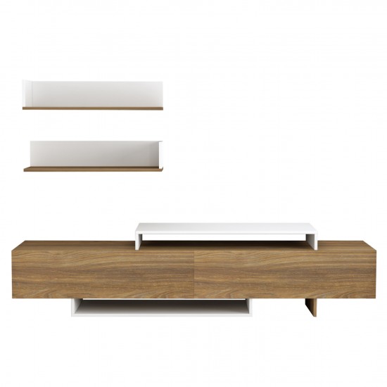 ΣΥΝΘΕΤΟ ΤΗΛΕΟΡΑΣΗΣ EDUARDO ΜΕΛΑΜΙΝΗ ΣΕ ΦΥΣΙΚΟ-ΛΕΥΚΟ 180x29,5x45Υεκ.