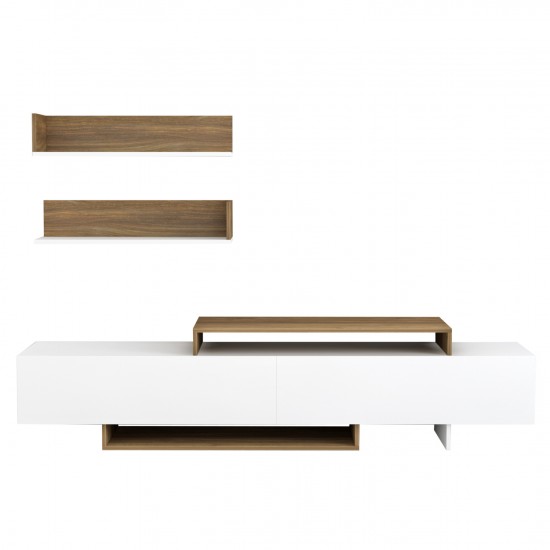 ΣΥΝΘΕΤΟ ΤΗΛΕΟΡΑΣΗΣ EDUARDO ΜΕΛΑΜΙΝΗ ΣΕ ΛΕΥΚΟ-ΦΥΣΙΚΟ 180x29,5x45Υεκ.