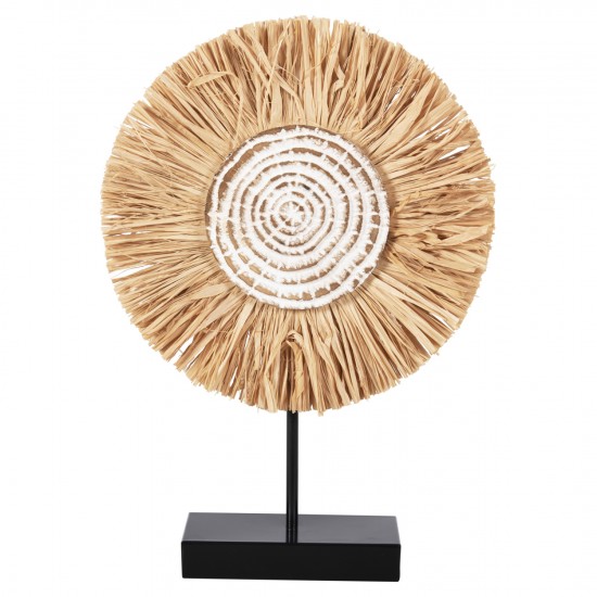 ΕΠΙΤΡΑΠΕΖΙΟ ΔΙΑΚΟΣΜΗΤΙΚΟ GRASS ΣΕ ΦΥΣΙΚΟ-ΜΑΥΡΗ ΞΥΛΙΝΗ ΒΑΣΗ 18x9x43Υεκ.