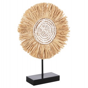 ΕΠΙΤΡΑΠΕΖΙΟ ΔΙΑΚΟΣΜΗΤΙΚΟ GRASS ΣΕ ΦΥΣΙΚΟ-ΜΑΥΡΗ ΞΥΛΙΝΗ ΒΑΣΗ 18x9x43Υεκ.