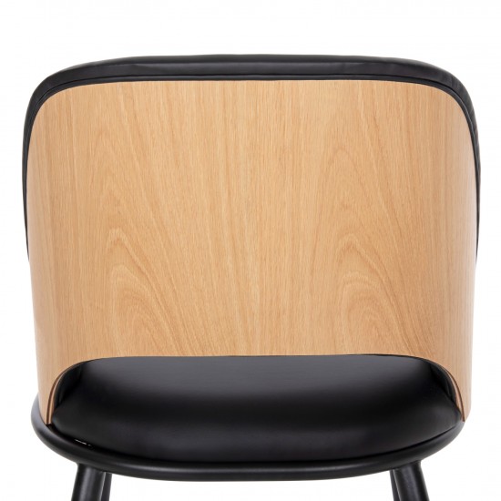 ΚΑΡΕΚΛΑ DELF PU ΜΑΥΡΟ-ΜΑΥΡΑ ΜΕΤΑΛ. ΠΟΔΙΑ-ΞΥΛΙΝΗ ΠΛΑΤΗ ΦΥΣΙΚΟ 48x55x76Υεκ.