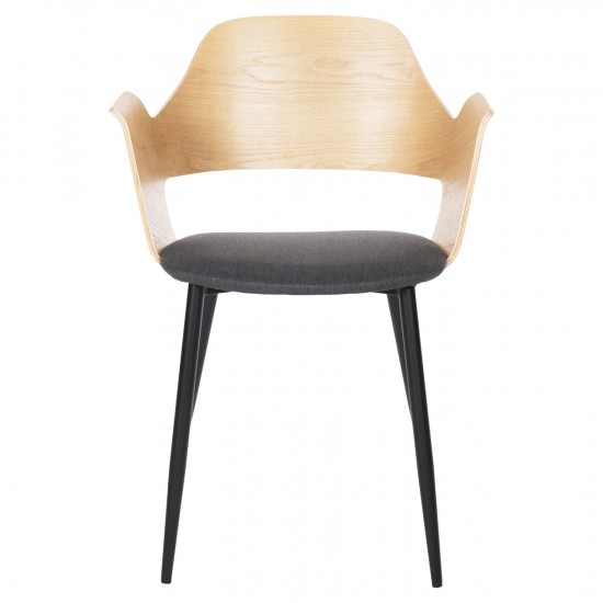 ΚΑΡΕΚΛΑ VELP ΞΥΛΟ ΣΕ ΦΥΣΙΚΟ-ΓΚΡΙ ΥΦΑΣΜΑ-ΜΑΥΡΑ ΜΕΤΑΛ.ΛΙΚΑ ΠΟΔΙΑ 55,5x50x79Υεκ.