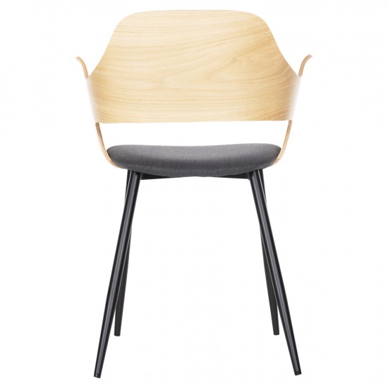 ΚΑΡΕΚΛΑ VELP ΞΥΛΟ ΣΕ ΦΥΣΙΚΟ-ΓΚΡΙ ΥΦΑΣΜΑ-ΜΑΥΡΑ ΜΕΤΑΛ.ΛΙΚΑ ΠΟΔΙΑ 55,5x50x79Υεκ.