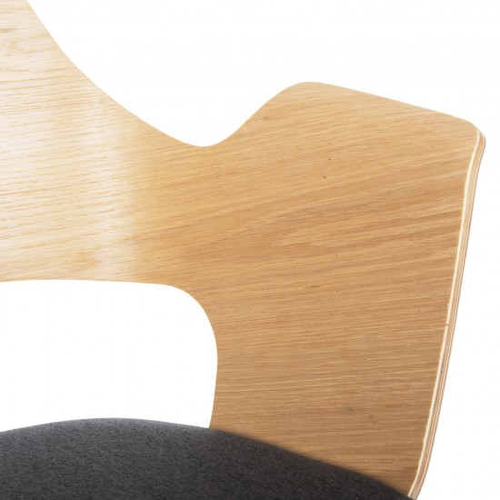 ΚΑΡΕΚΛΑ VELP ΞΥΛΟ ΣΕ ΦΥΣΙΚΟ-ΓΚΡΙ ΥΦΑΣΜΑ-ΜΑΥΡΑ ΜΕΤΑΛ.ΛΙΚΑ ΠΟΔΙΑ 55,5x50x79Υεκ.