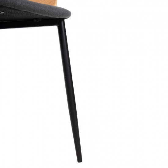 ΚΑΡΕΚΛΑ VELP ΞΥΛΟ ΣΕ ΦΥΣΙΚΟ-ΓΚΡΙ ΥΦΑΣΜΑ-ΜΑΥΡΑ ΜΕΤΑΛ.ΛΙΚΑ ΠΟΔΙΑ 55,5x50x79Υεκ.