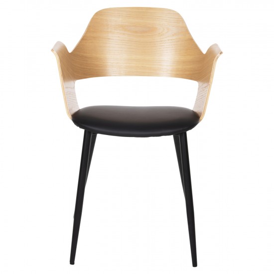 ΚΑΡΕΚΛΑ VELP ΞΥΛΟ ΣΕ ΦΥΣΙΚΟ-ΜΑΥΡΟ PU-ΜΑΥΡΑ ΜΕΤΑΛΛΙΚΑ ΠΟΔΙΑ 55,5x50x79Υεκ.