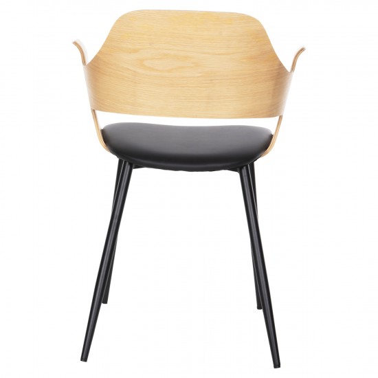 ΚΑΡΕΚΛΑ VELP ΞΥΛΟ ΣΕ ΦΥΣΙΚΟ-ΜΑΥΡΟ PU-ΜΑΥΡΑ ΜΕΤΑΛΛΙΚΑ ΠΟΔΙΑ 55,5x50x79Υεκ.