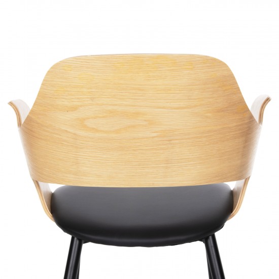 ΚΑΡΕΚΛΑ VELP ΞΥΛΟ ΣΕ ΦΥΣΙΚΟ-ΜΑΥΡΟ PU-ΜΑΥΡΑ ΜΕΤΑΛΛΙΚΑ ΠΟΔΙΑ 55,5x50x79Υεκ.