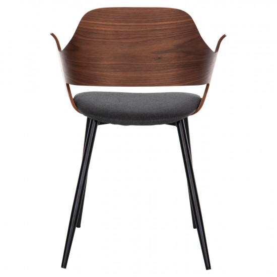 ΚΑΡΕΚΛΑ VELP ΞΥΛΟ ΣΕ ΚΑΡΥΔΙ-ΓΚΡΙ ΥΦΑΣΜΑ-ΜΑΥΡΑ ΜΕΤΑΛΛΙΚΑ  ΠΟΔΙΑ 55,5x50x79Υεκ.