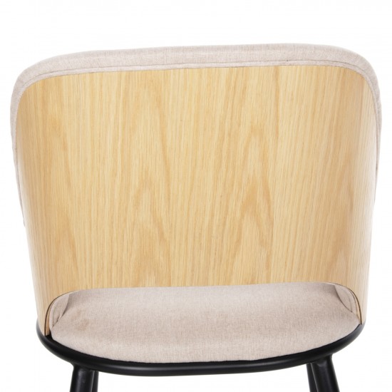 ΚΑΡΕΚΛΑ DELF ΜΠΕΖ ΥΦΑΣΜΑ-ΜΑΥΡΑ ΜΕΤΑΛ. ΠΟΔΙΑ-ΞΥΛΙΝΗ ΠΛΑΤΗ ΟΑΚ 48x55x76Υ