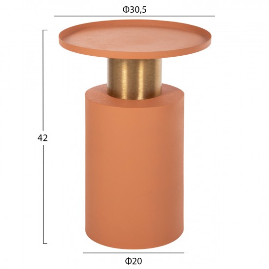 ΒΟΗΘΗΤΙΚΟ ΤΡΑΠΕΖΑΚΙ PUNJAB ΜΕΤΑΛΛΟ ΣΕ ΠΟΡΤΟΚΑΛΙ-ΧΡΥΣΟΧΑΛΚΙΝΟ Φ30,5x42Υεκ.