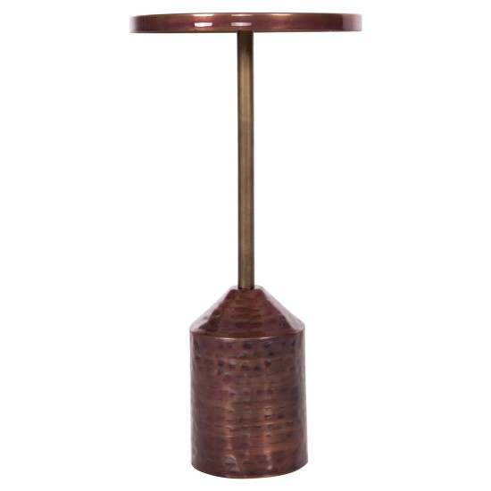 ΒΟΗΘΗΤΙΚΟ ΤΡΑΠΕΖΑΚΙ BOMBAY ΜΕΤΑΛΛΟ ΣΕ ΧΑΛΚΙΝΕΣ ΑΠΟΧΡΩΣΕΙΣ Φ25,5x51,5Υεκ