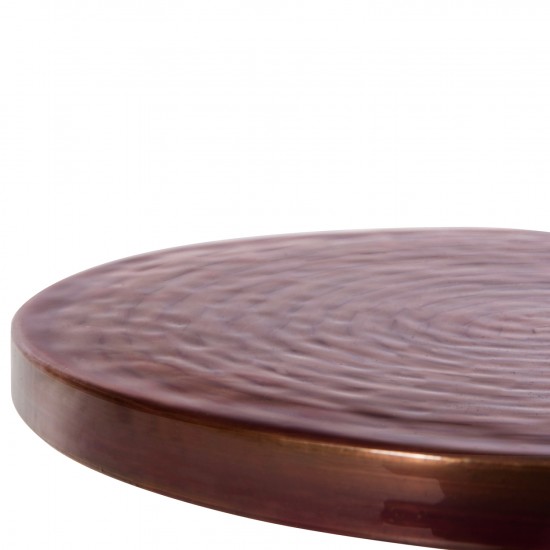 ΒΟΗΘΗΤΙΚΟ ΤΡΑΠΕΖΑΚΙ BOMBAY ΜΕΤΑΛΛΟ ΣΕ ΧΑΛΚΙΝΕΣ ΑΠΟΧΡΩΣΕΙΣ Φ25,5x51,5Υεκ