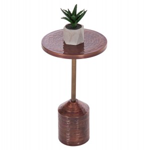 ΒΟΗΘΗΤΙΚΟ ΤΡΑΠΕΖΑΚΙ BOMBAY ΜΕΤΑΛΛΟ ΣΕ ΧΑΛΚΙΝΕΣ ΑΠΟΧΡΩΣΕΙΣ Φ25,5x51,5Υεκ