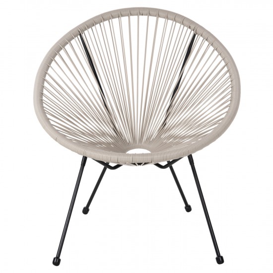 ΠΟΛΥΘΡΟΝΑ ΤΥΠΟΥ ΦΩΛΙΑ ΜΕΤΑΛ. ACAPULCO ΜΑΥΡΗ-ΕΚΡΟΥ ΣΥΝΘ. RATTAN 71x72x80Υεκ