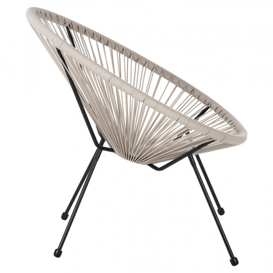 ΠΟΛΥΘΡΟΝΑ ΤΥΠΟΥ ΦΩΛΙΑ ΜΕΤΑΛ. ACAPULCO ΜΑΥΡΗ-ΕΚΡΟΥ ΣΥΝΘ. RATTAN 71x72x80Υεκ