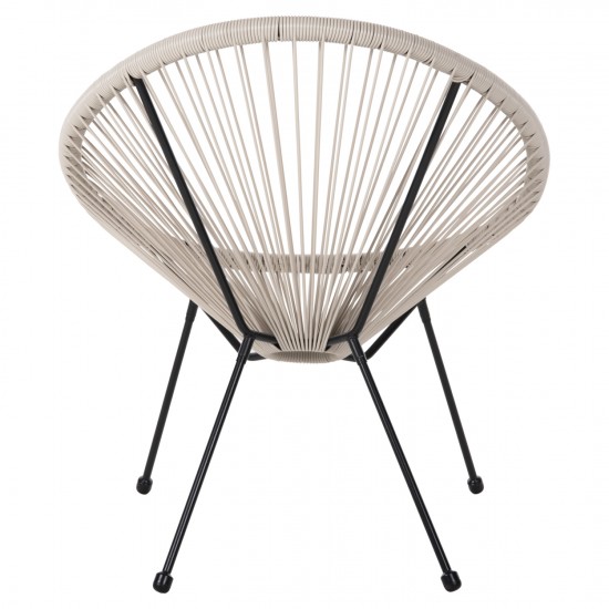 ΠΟΛΥΘΡΟΝΑ ΤΥΠΟΥ ΦΩΛΙΑ ΜΕΤΑΛ. ACAPULCO ΜΑΥΡΗ-ΕΚΡΟΥ ΣΥΝΘ. RATTAN 71x72x80Υεκ