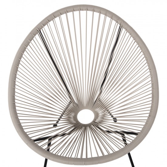 ΠΟΛΥΘΡΟΝΑ ΤΥΠΟΥ ΦΩΛΙΑ ΜΕΤΑΛ. ACAPULCO ΜΑΥΡΗ-ΕΚΡΟΥ ΣΥΝΘ. RATTAN 71x72x80Υεκ