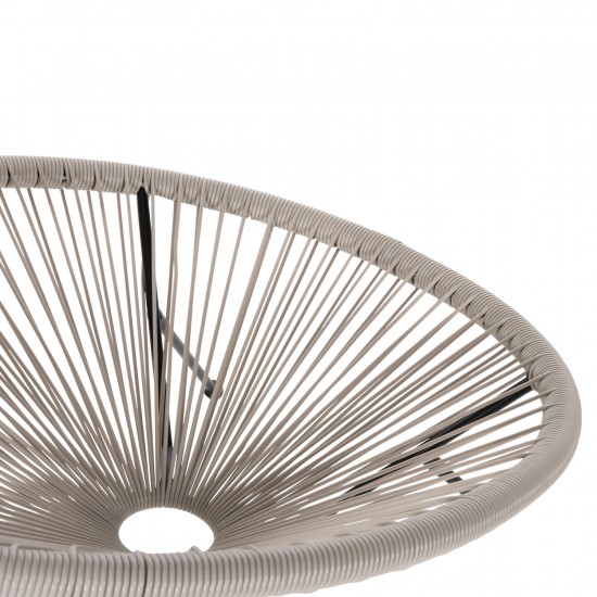 ΠΟΛΥΘΡΟΝΑ ΤΥΠΟΥ ΦΩΛΙΑ ΜΕΤΑΛ. ACAPULCO ΜΑΥΡΗ-ΕΚΡΟΥ ΣΥΝΘ. RATTAN 71x72x80Υεκ