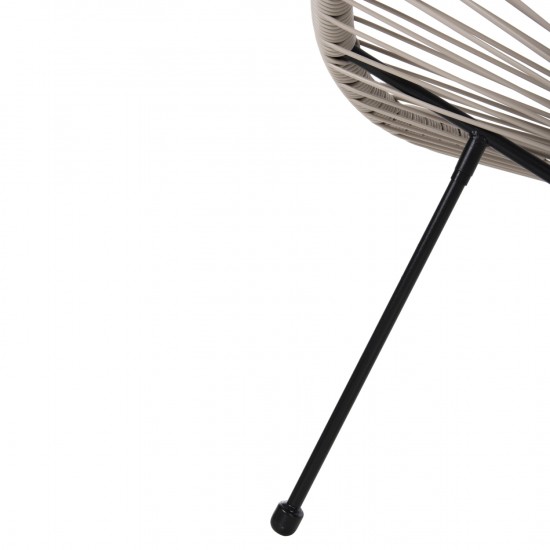 ΠΟΛΥΘΡΟΝΑ ΤΥΠΟΥ ΦΩΛΙΑ ΜΕΤΑΛ. ACAPULCO ΜΑΥΡΗ-ΕΚΡΟΥ ΣΥΝΘ. RATTAN 71x72x80Υεκ