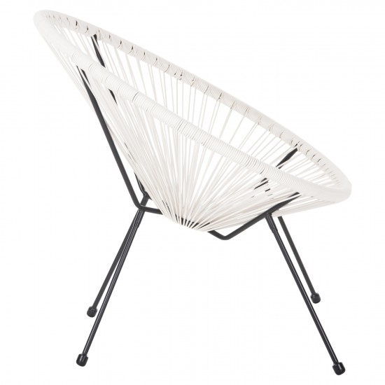 ΠΟΛΥΘΡΟΝΑ ΤΥΠΟΥ ΦΩΛΙΑ ΜΕΤΑΛ. ACAPULCO ΜΑΥΡΗ-ΛΕΥΚΟ ΣΥΝΘ.RATTAN 71x72x80Υεκ