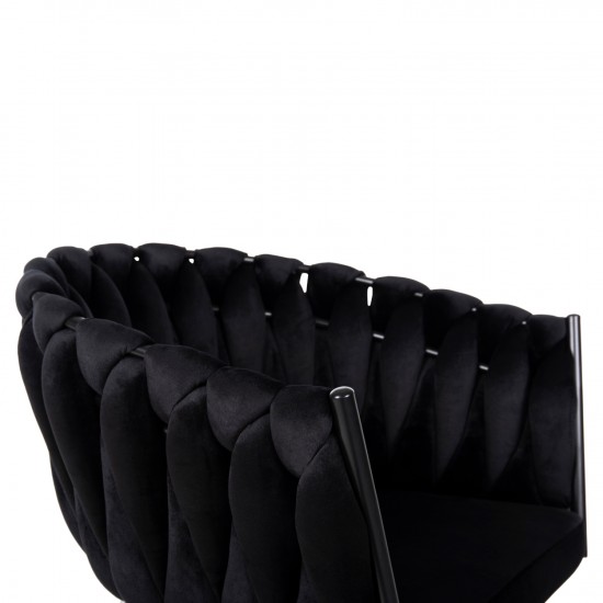 ΠΟΛΥΘΡΟΝΑΚΙ LUANDA ΜΑΥΡΟ ΒΕΛΟΥΔΟ-ΜΑΥΡΑ ΜΕΤΑΛΛΙΚΑ ΠΟΔΙΑ 62x54x79Υεκ.