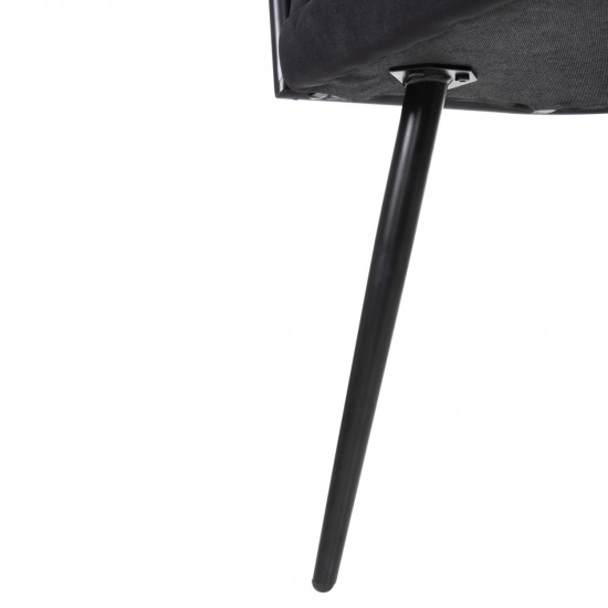 ΠΟΛΥΘΡΟΝΑΚΙ LUANDA ΜΑΥΡΟ ΒΕΛΟΥΔΟ-ΜΑΥΡΑ ΜΕΤΑΛΛΙΚΑ ΠΟΔΙΑ 62x54x79Υεκ.