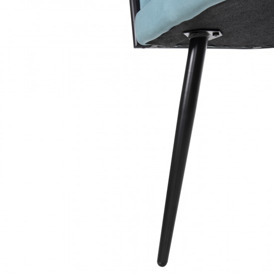 ΠΟΛΥΘΡΟΝΑΚΙ LUANDA ΤΙΡΚΟΥΑΖ ΒΕΛΟΥΔΟ-ΜΑΥΡΑ ΜΕΤΑΛΛΙΚΑ ΠΟΔΙΑ 62x54x79Υεκ.