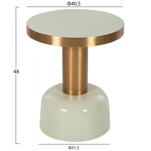 ΒΟΗΘΗΤΙΚΟ ΤΡΑΠΕΖΑΚΙ ERODE ΜΕΤΑΛΛΟ ΣΕ ΑΝΟΙΧΤΟ ΠΡΑΣΙΝΟ-ΧΡΥΣΟ Φ40,5x48Υ εκ.