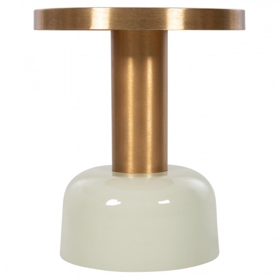 ΒΟΗΘΗΤΙΚΟ ΤΡΑΠΕΖΑΚΙ ERODE ΜΕΤΑΛΛΟ ΣΕ ΑΝΟΙΧΤΟ ΠΡΑΣΙΝΟ-ΧΡΥΣΟ Φ40,5x48Υ εκ.