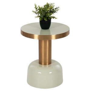 ΒΟΗΘΗΤΙΚΟ ΤΡΑΠΕΖΑΚΙ ERODE ΜΕΤΑΛΛΟ ΣΕ ΑΝΟΙΧΤΟ ΠΡΑΣΙΝΟ-ΧΡΥΣΟ Φ40,5x48Υ εκ.