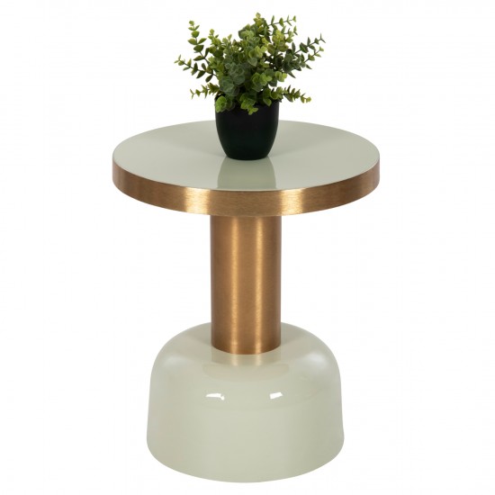 ΒΟΗΘΗΤΙΚΟ ΤΡΑΠΕΖΑΚΙ ERODE ΜΕΤΑΛΛΟ ΣΕ ΑΝΟΙΧΤΟ ΠΡΑΣΙΝΟ-ΧΡΥΣΟ Φ40,5x48Υ εκ.