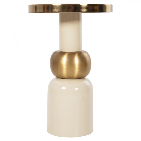 ΒΟΗΘΗΤΙΚΟ ΤΡΑΠΕΖΑΚΙ AMBUR ΜΕΤΑΛΛΟ ΣΕ ΕΚΡΟΥ-ΧΡΥΣΟ Φ40,5x62Υ εκ.