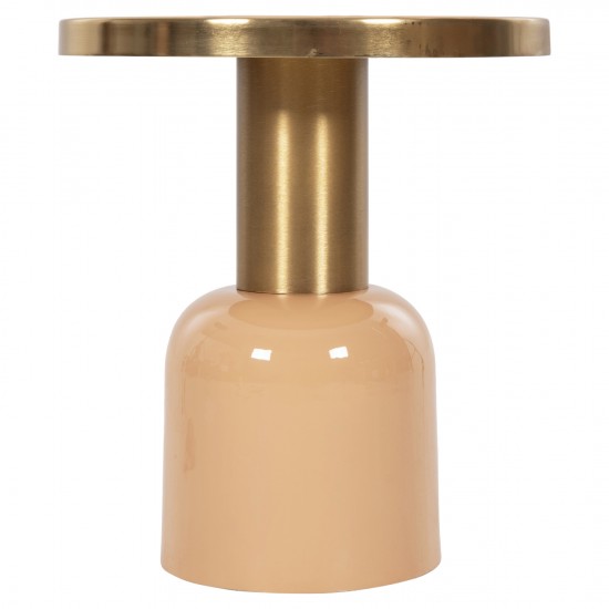 ΒΟΗΘΗΤΙΚΟ ΤΡΑΠΕΖΑΚΙ ERODE ΜΕΤΑΛΛΟ ΣΟΜΟΝ-ΧΡΥΣΟ-ΜΠΕΖ Φ40,5x45,5Υ εκ.