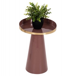 ΤΡΑΠΕΖΙ ΒΟΗΘΗΤΙΚΟ LATUR ΜΕΤΑΛΛΟ ΣΕ ΚΑΦΕΚΟΚΚΙΝΟ-ΧΡΥΣΟ Φ30,5x39-42Υ εκ.