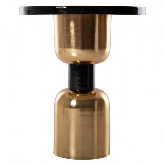 ΒΟΗΘΗΤΙΚΟ ΤΡΑΠΕΖΑΚΙ SURAT ΜΕΤΑΛΛΟ ΣΕ ΜΑΥΡΟ-ΧΡΥΣΟ Φ50,5x59,5Υ εκ.