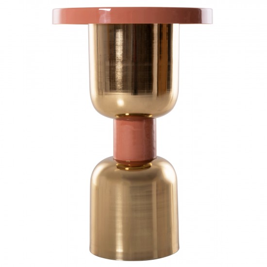 ΒΟΗΘΗΤΙΚΟ ΤΡΑΠΕΖΑΚΙ SURAT ΜΕΤΑΛΛΟ ΣΕ ΣΟΜΟΝ-ΧΡΥΣΟ Φ40,5x60,5Υ εκ.