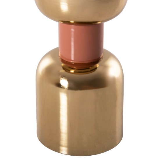 ΒΟΗΘΗΤΙΚΟ ΤΡΑΠΕΖΑΚΙ SURAT ΜΕΤΑΛΛΟ ΣΕ ΣΟΜΟΝ-ΧΡΥΣΟ Φ40,5x60,5Υ εκ.