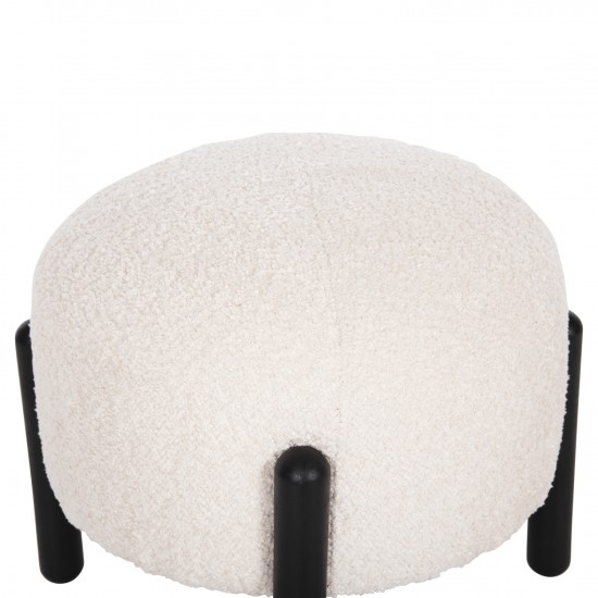 ΣΚΑΜΠΟ EWAN ΣΤΡΟΓΓΥΛΟ ΕΚΡΟΥ ΜΠΟΥΚΛΕ ΥΦΑΣΜΑ-ΜΑΥΡΑ ΜΕΤΑΛΛΙΚΑ ΠΟΔΙΑ Φ45x36Υεκ.