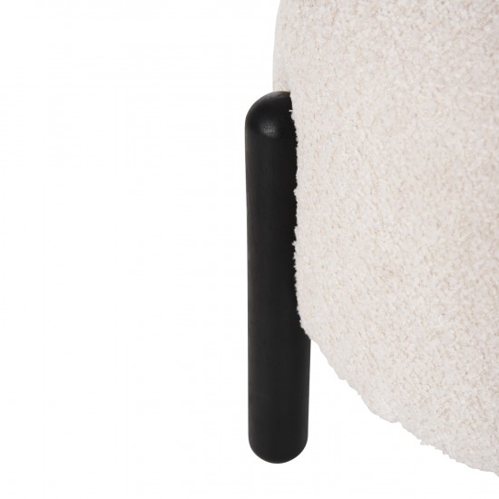 ΣΚΑΜΠΟ EWAN ΣΤΡΟΓΓΥΛΟ ΕΚΡΟΥ ΜΠΟΥΚΛΕ ΥΦΑΣΜΑ-ΜΑΥΡΑ ΜΕΤΑΛΛΙΚΑ ΠΟΔΙΑ Φ45x36Υεκ.